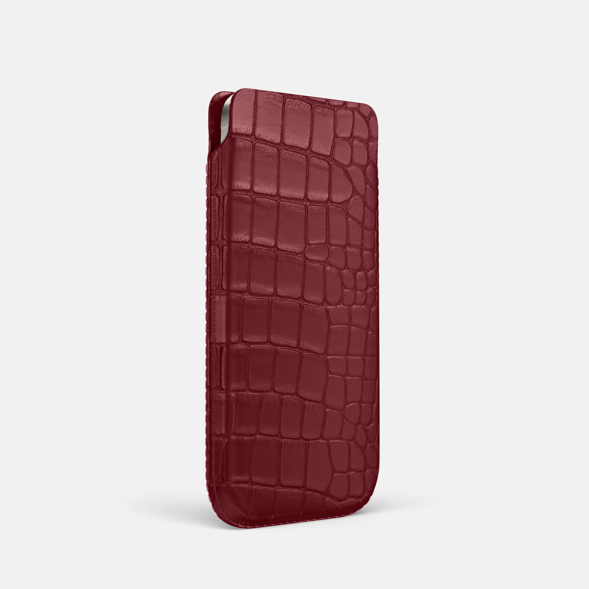 Burgundy iPhone 16 Pro Pouch Case Alligator -2 | Burgundy