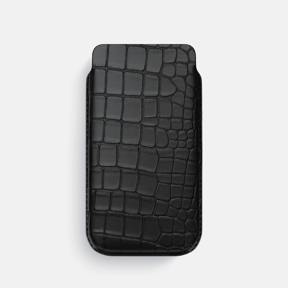 Black iPhone 16 Pro Pouch Case Alligator -1 | Black