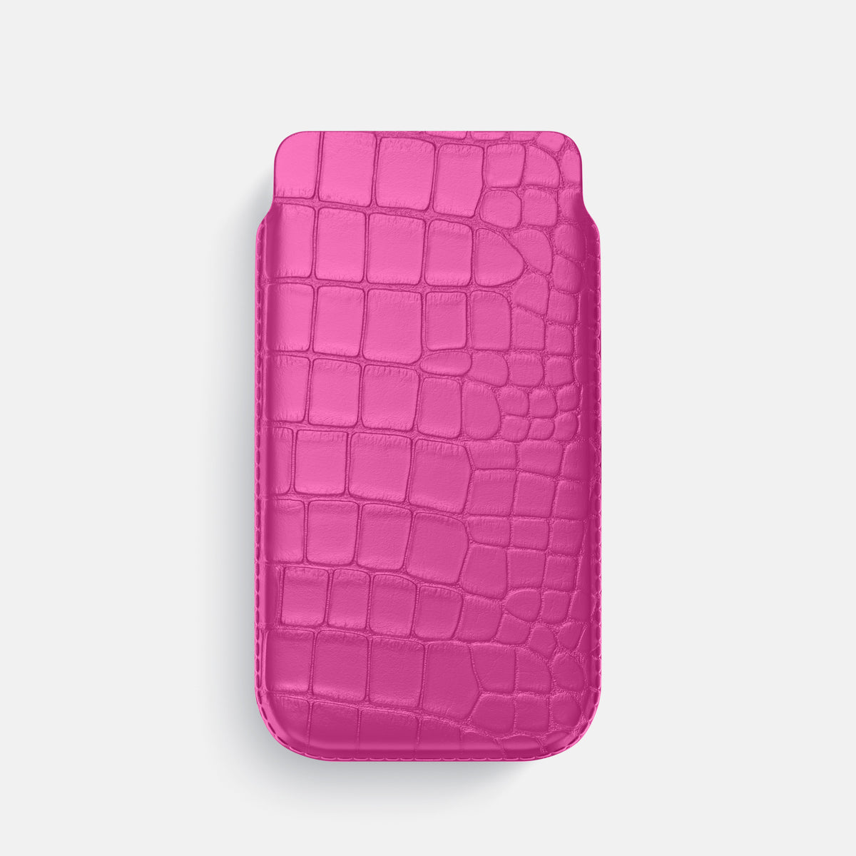 Fuchsia iPhone 16 Pro Pouch Case Alligator -1 | Fuchsia
