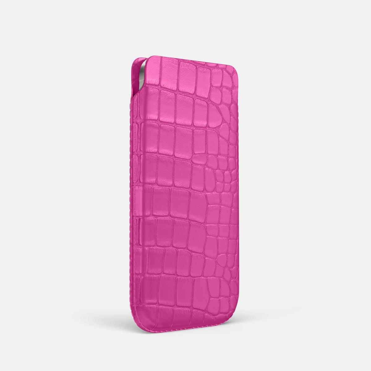 Fuchsia iPhone 16 Pro Pouch Case Alligator -2 | Fuchsia