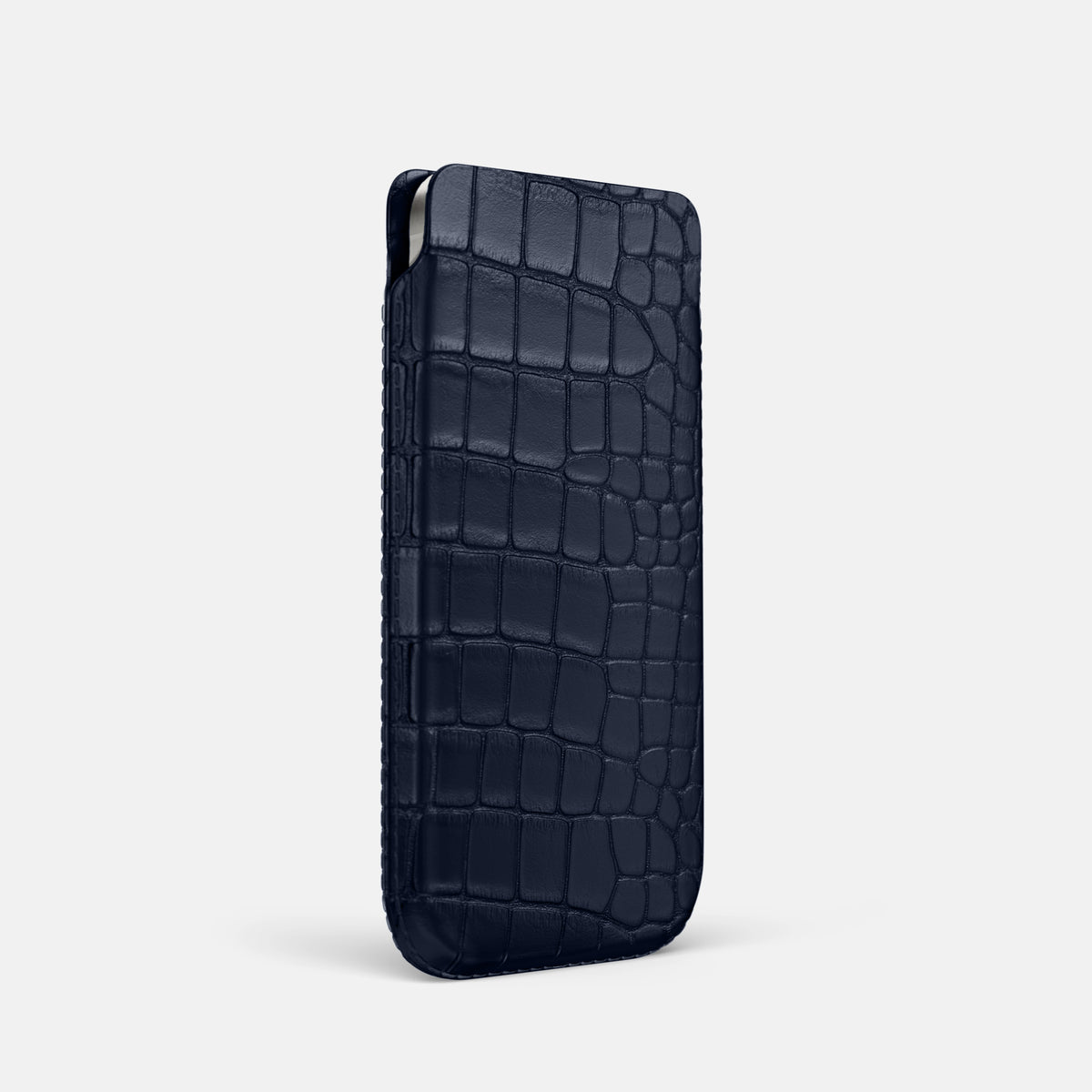 Navy Blue iPhone 16 Pro Pouch Case Alligator -2 | Navy-Blue