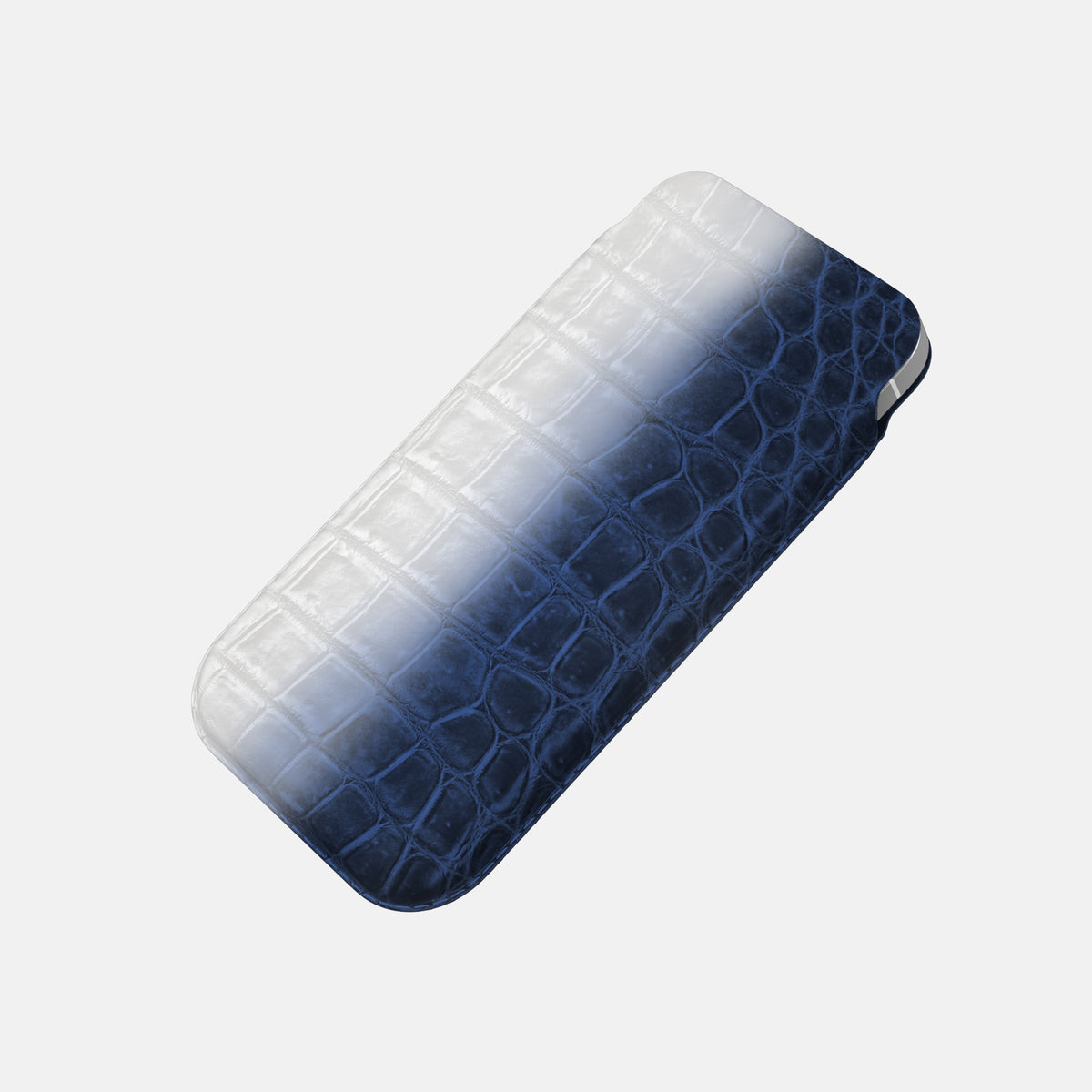 Navy Blue iPhone 16 Pro Pouch Case Himalayan Crocodile -4 | Navy-Blue