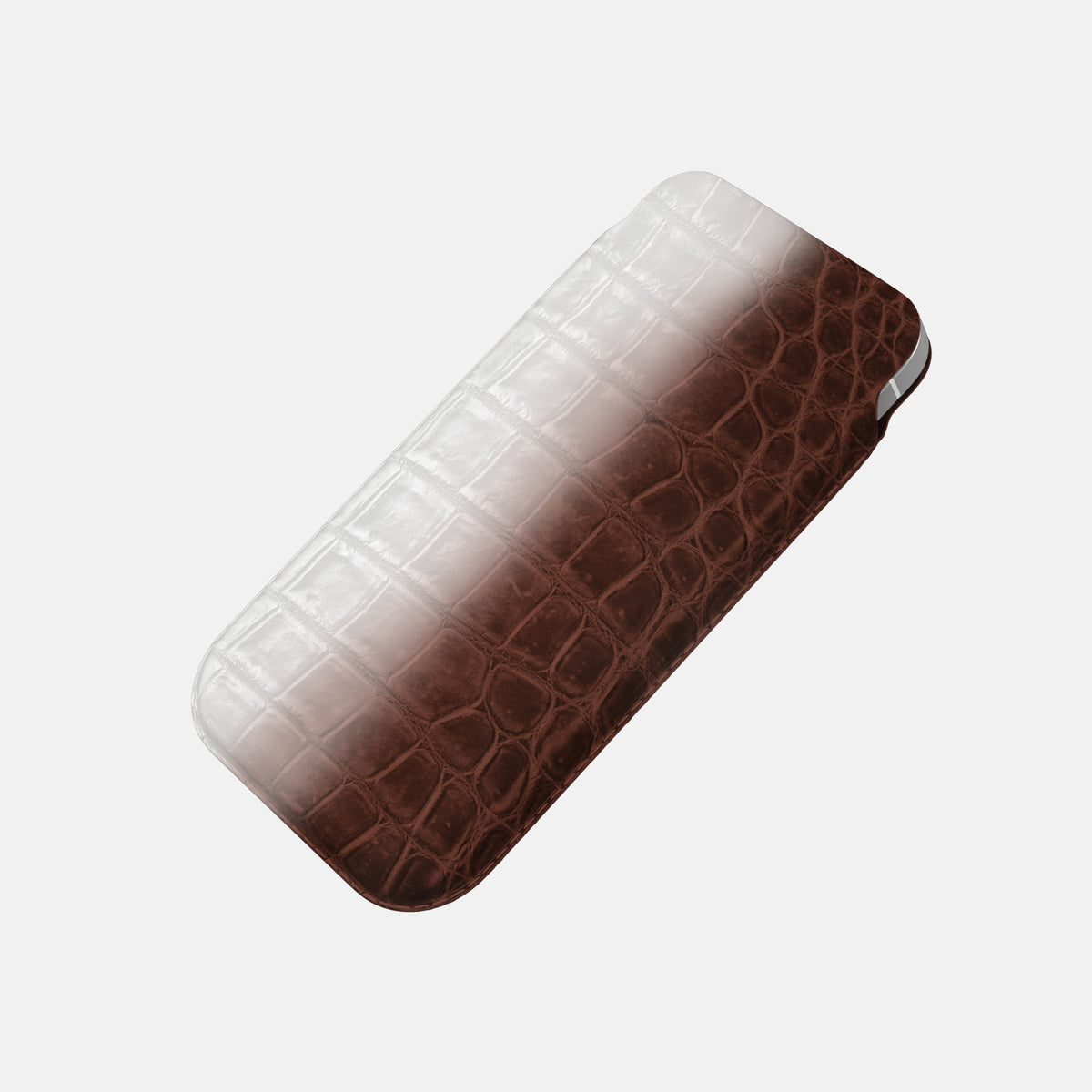 Dark Brown iPhone 16 Pro Pouch Case Himalayan Crocodile -4 | Dark-Brown
