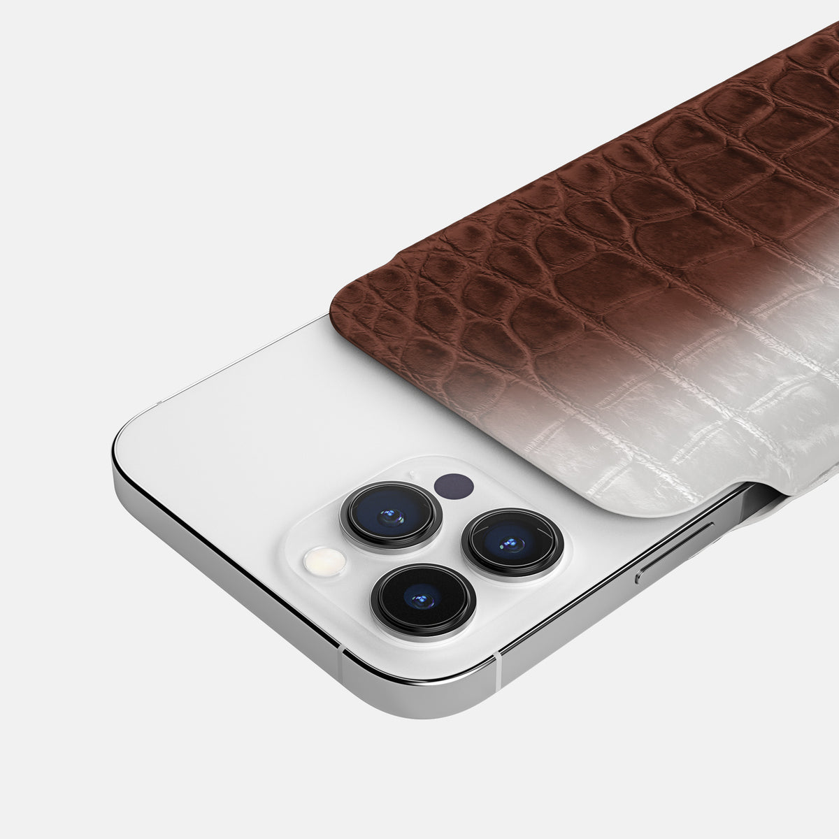 Dark Brown iPhone 16 Pro Pouch Case Himalayan Crocodile -5 | Dark-Brown