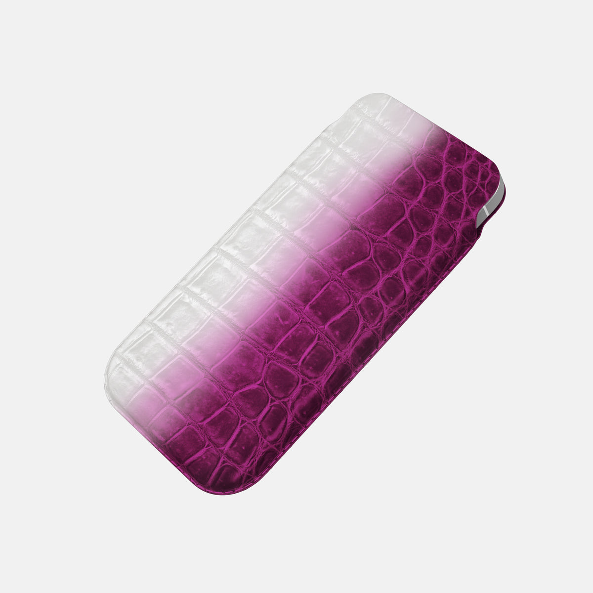 Fuchsia iPhone 16 Pro Pouch Case Himalayan Crocodile -4 | Fuchsia