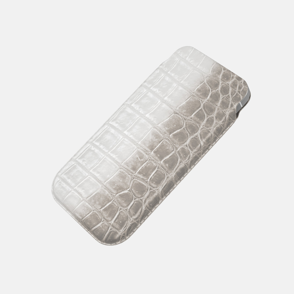 Grey iPhone 16 Pro Pouch Case Himalayan Crocodile -4 | Grey