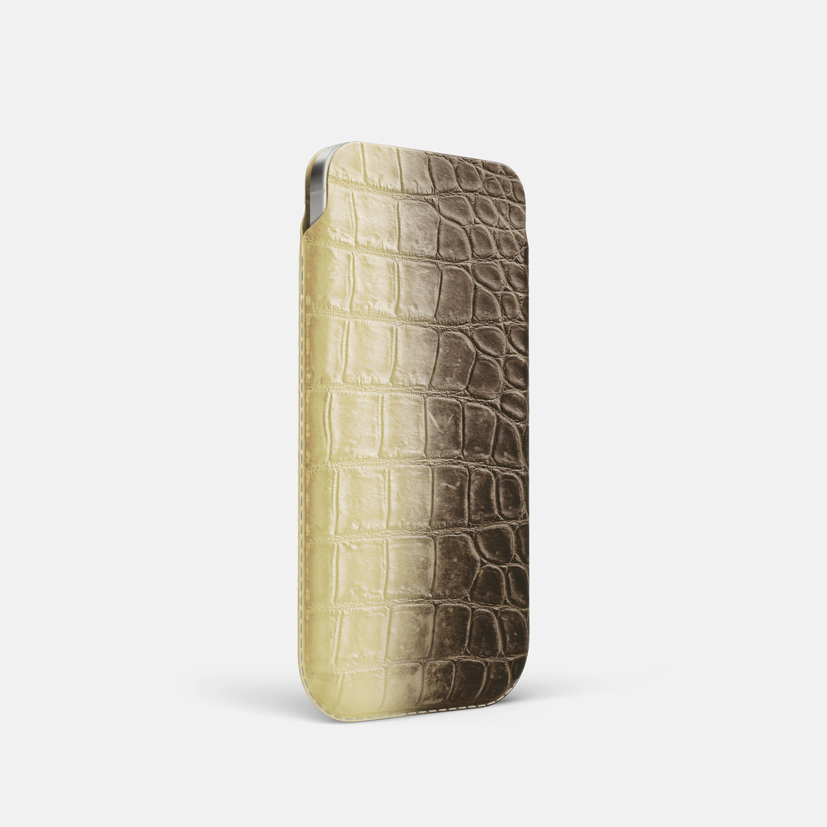 Natural iPhone 16 Pro Pouch Case Himalayan Crocodile -2 | Natural