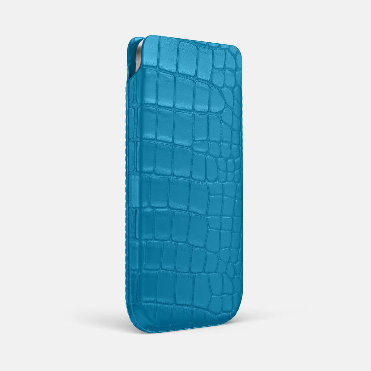 Curaçao-Blue iPhone 16 Pro Max Pouch Case Alligator -2 | Curaçao-Blue