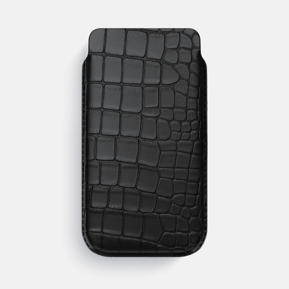 Black iPhone 16 Pro Max Pouch Case Alligator -1 | Black