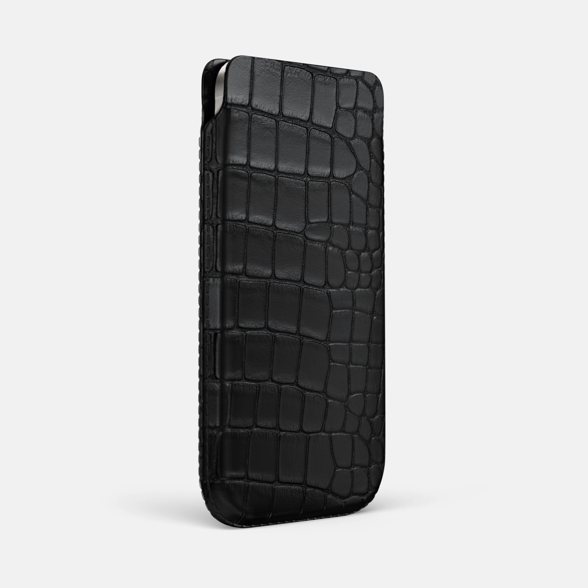 LABODÉT レザーケースブラッククロコダイルiPhone16 Pro Max Classic Case For iPhone 16 Pro Max In Alligator – Labodet