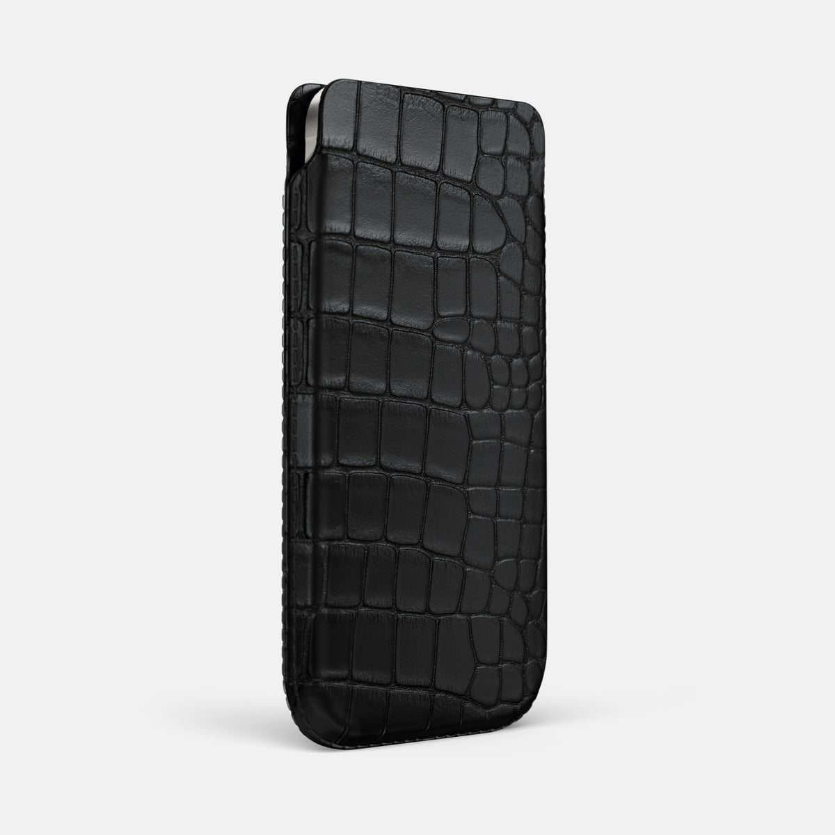 Black iPhone 16 Pro Max Pouch Case Alligator -2 | Black