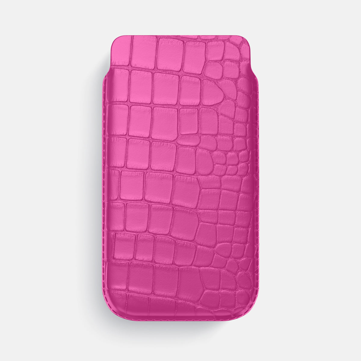 Fuchsia iPhone 16 Pro Max Pouch Case Alligator -1 | Fuchsia