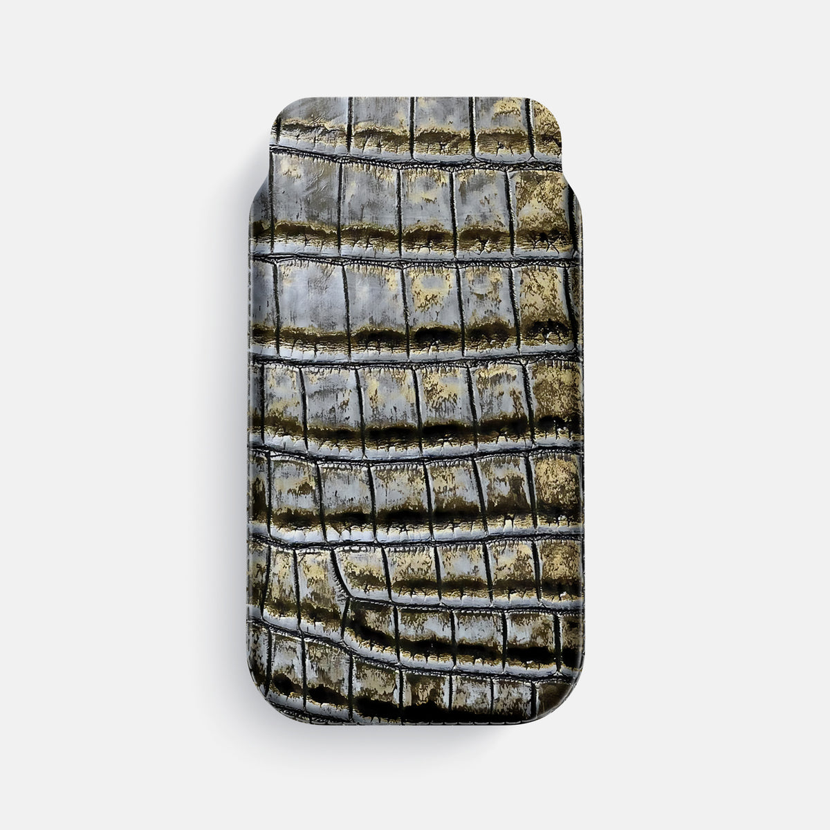Antique-Bronze iPhone 16 Pro Max Pouch Case Himalayan Crocodile -1 | Antique-Bronze