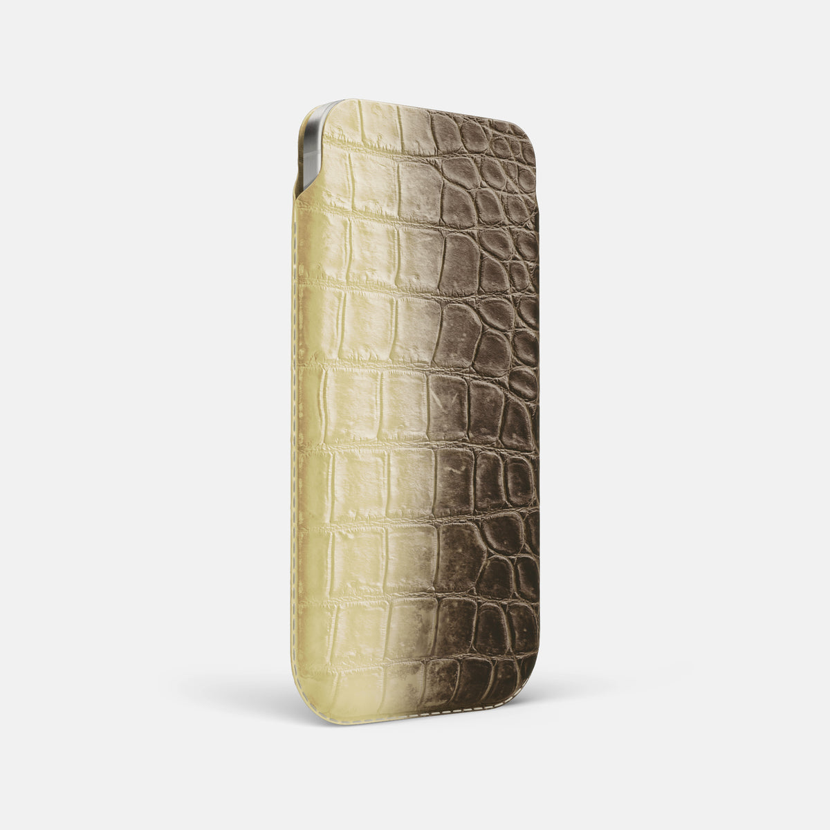 Natural iPhone 16 Pro Max Pouch Case Himalayan Crocodile -2 | Natural