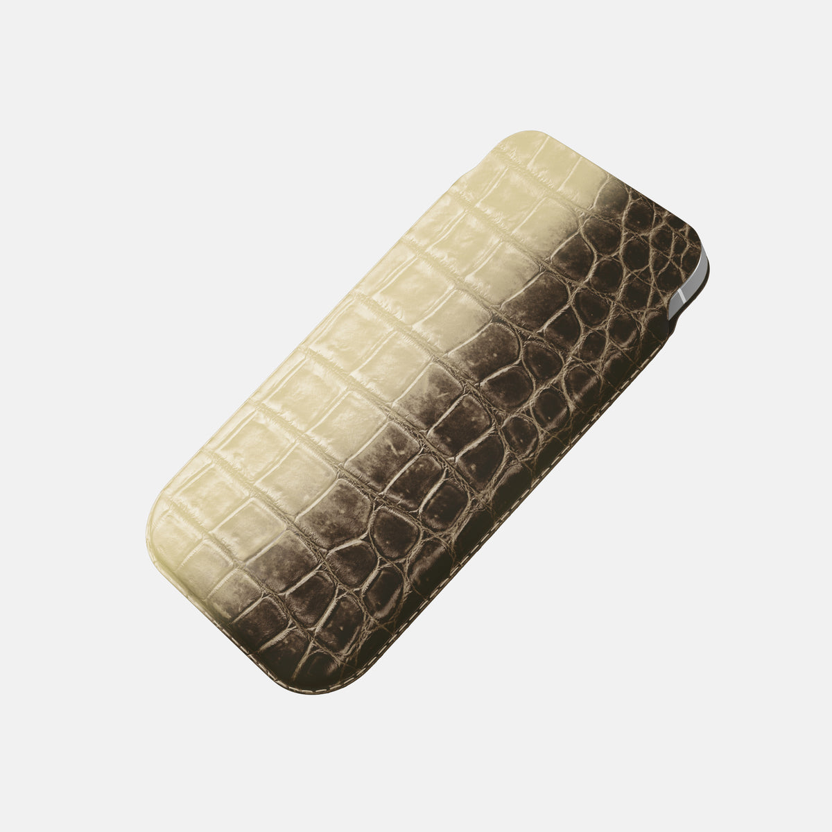 Natural iPhone 16 Pro Max Pouch Case Himalayan Crocodile -4 | Natural