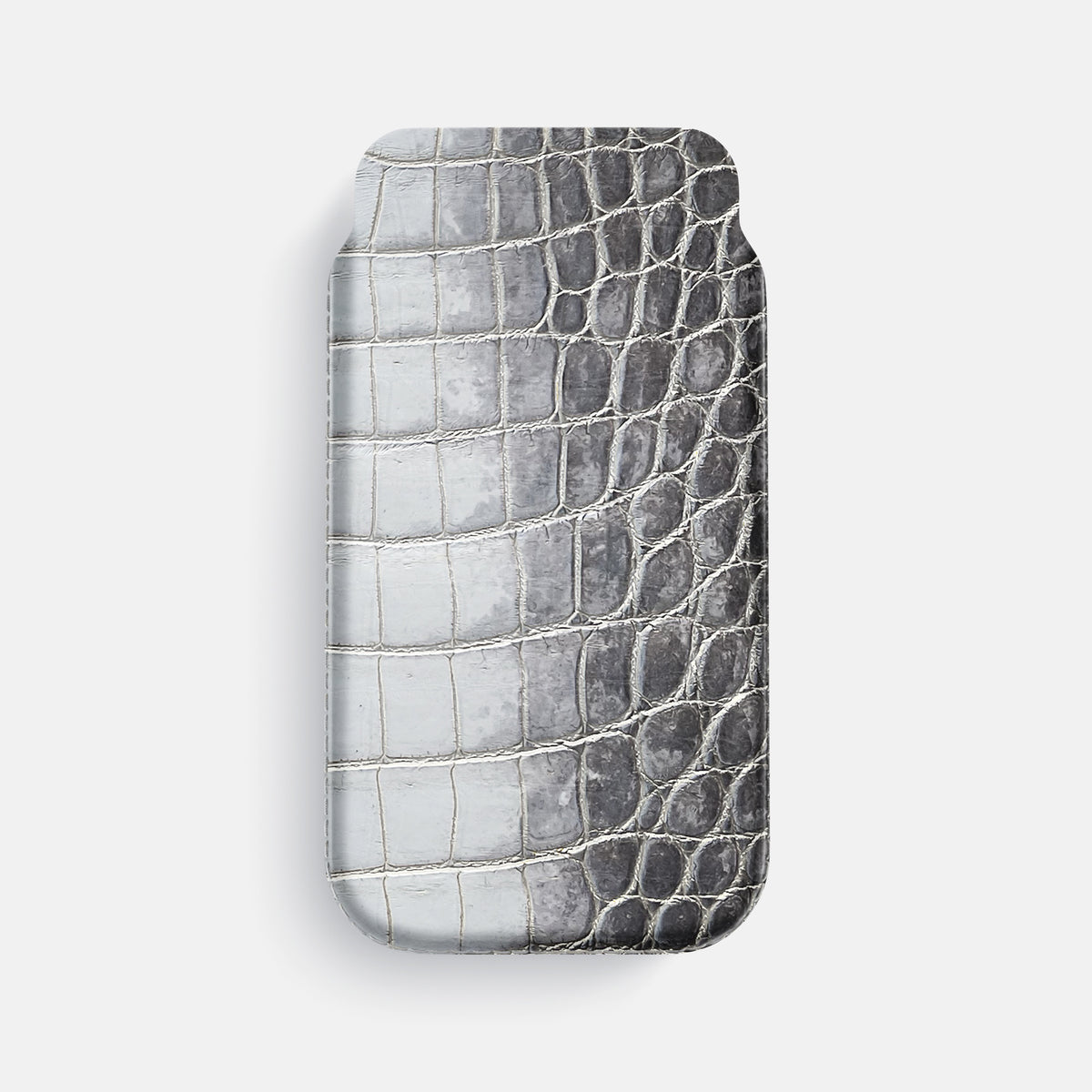 Silver iPhone 16 Pro Max Pouch Case Himalayan Crocodile -1 | Silver