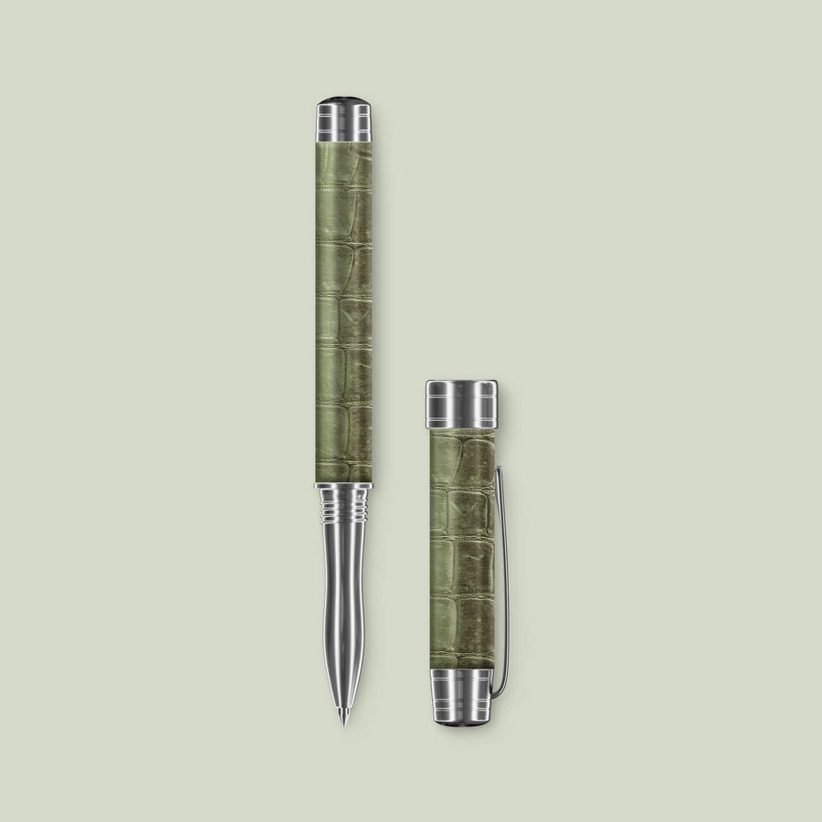 Accessory Rollerball Pen Celadon Green In Himalayan Crocodile