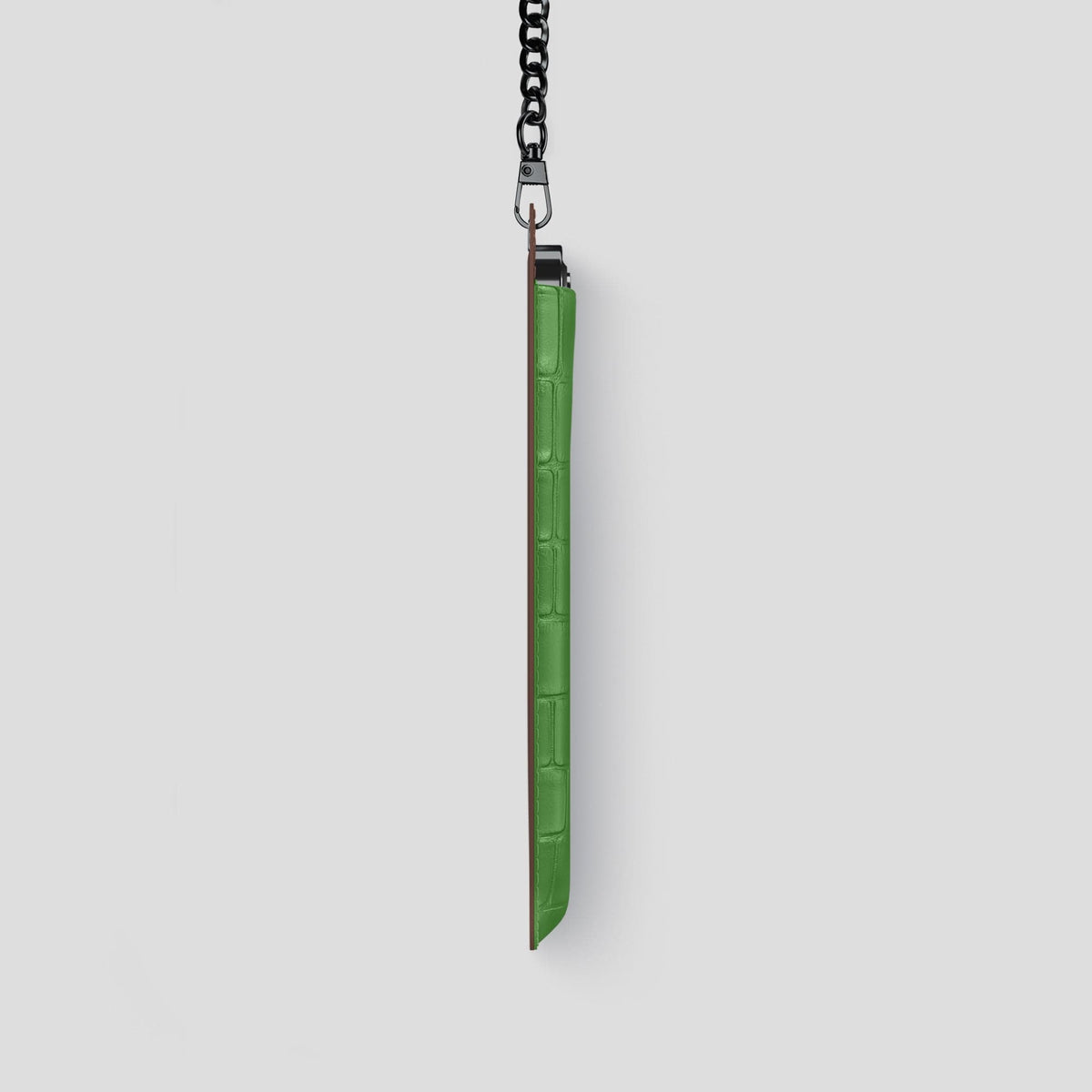 Apple-Green iPhone 14 Pro Crossbody Bag Alligator with Black Metal -4 | Apple-Green-Black