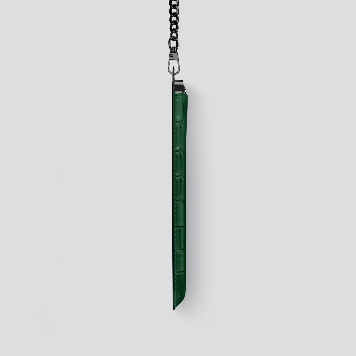Forest-Green iPhone 14 Pro Crossbody Bag Alligator with Black Metal -4 | Forest-Green-Black