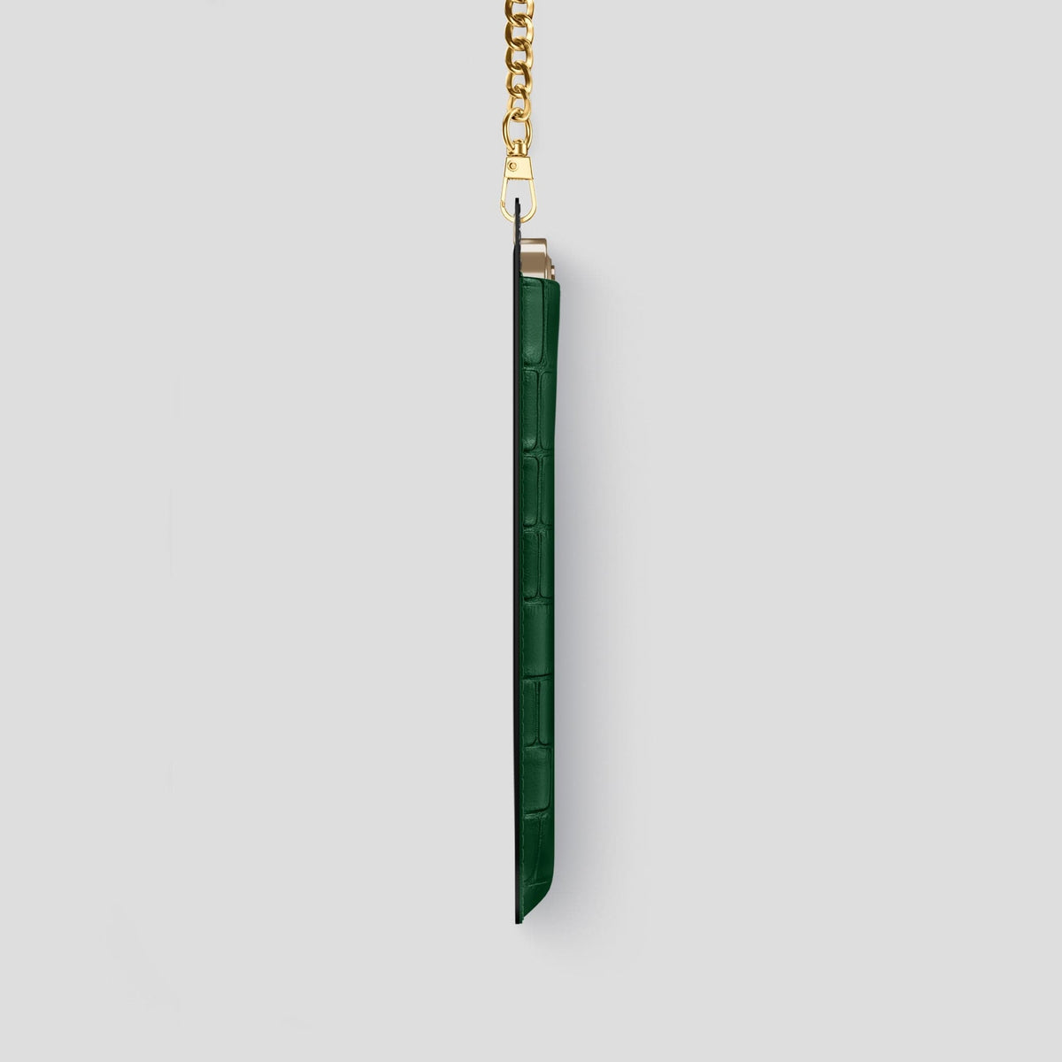 Forest-Green iPhone 14 Pro Crossbody Bag Alligator with Gold Metal -4 | Forest-Green-Gold