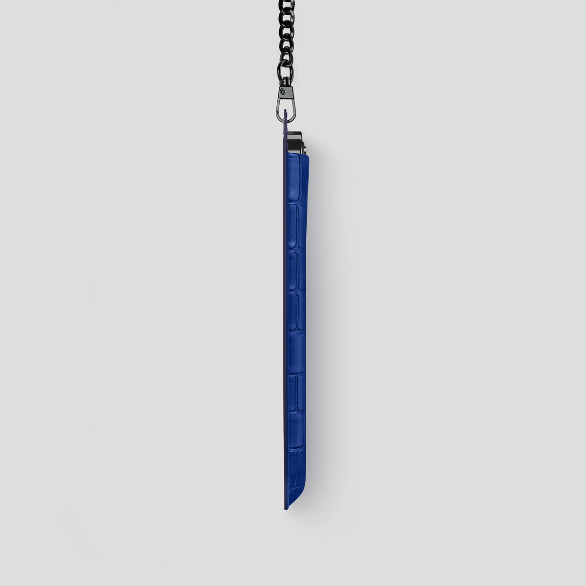Royal Blue iPhone 14 Pro Crossbody Bag Alligator with Black Metal -4 | Royal-Blue-Black