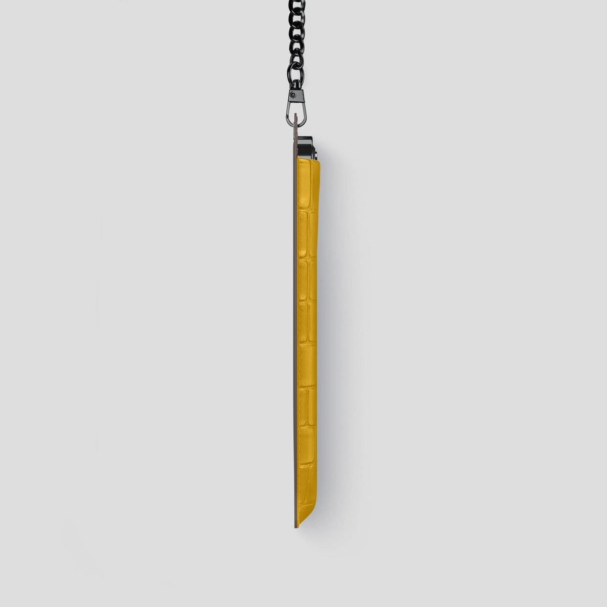 Yellow iPhone 14 Pro Crossbody Bag Alligator with Black Metal -4 | Yellow-Black