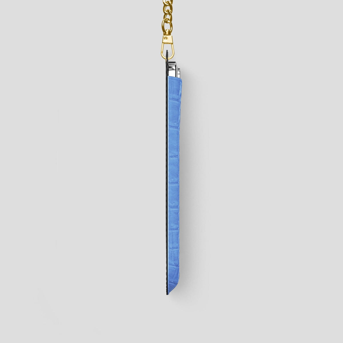 Lavender iPhone 14 Pro Crossbody Bag Himalayan Crocodile with Gold Metal -4 | Lavender-Gold