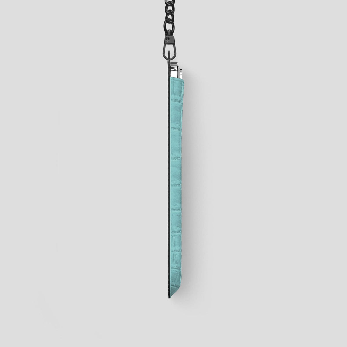 Light-Mint iPhone 14 Pro Crossbody Bag Himalayan Crocodile with Black Metal -4 | Light-Mint-Black