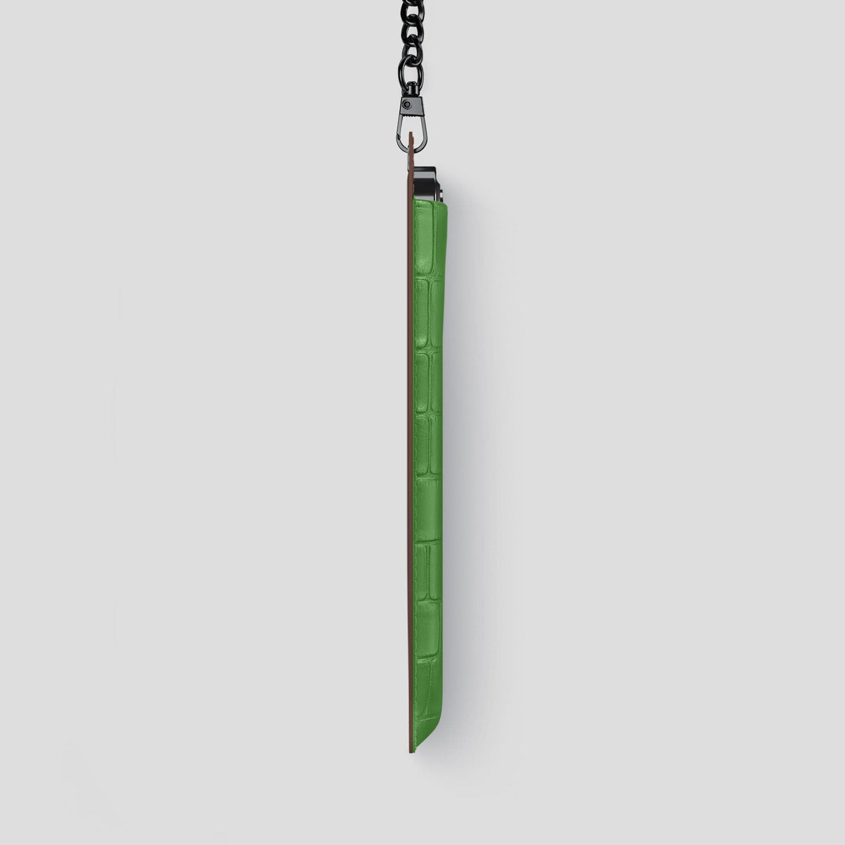 Apple-Green iPhone 14 Pro Max Crossbody Bag Alligator with Black Metal -4 | Apple-Green-Black