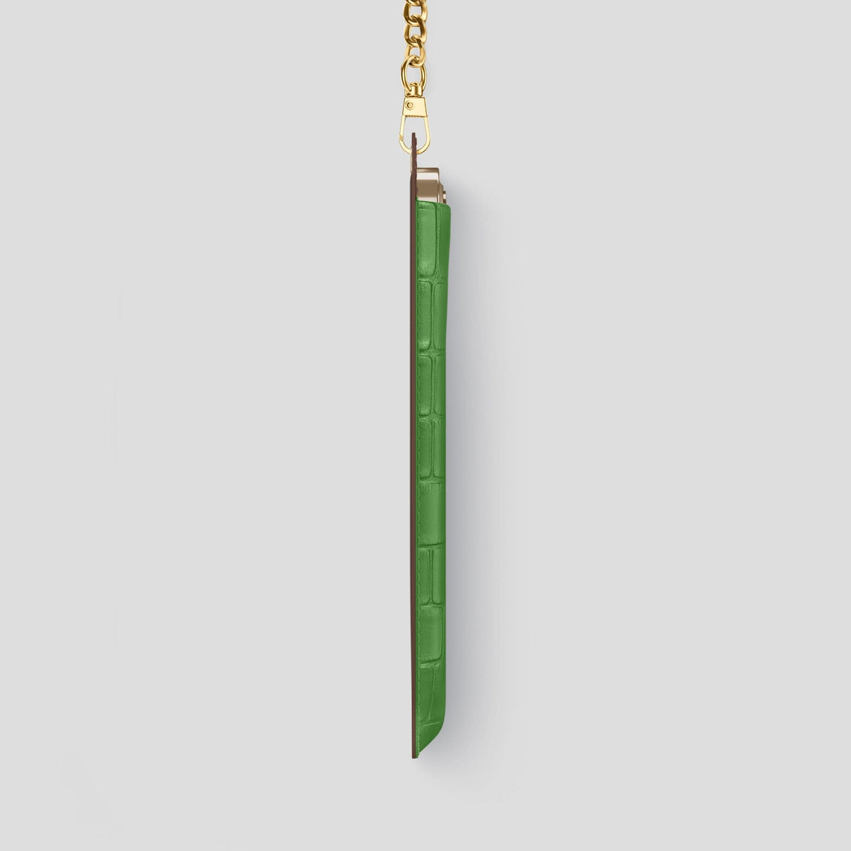 Apple-Green iPhone 14 Pro Max Crossbody Bag Alligator with Gold Metal -4 | Apple-Green-Gold