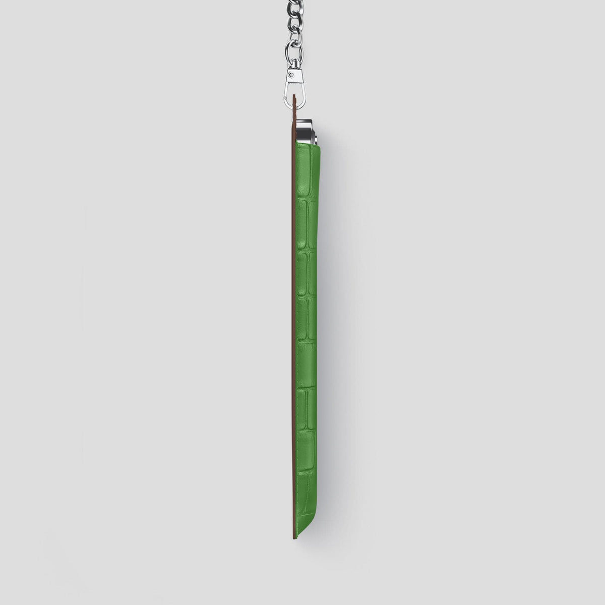 Apple-Green iPhone 14 Pro Max Crossbody Bag Alligator with Steel Metal -4 | Apple-Green-Steel