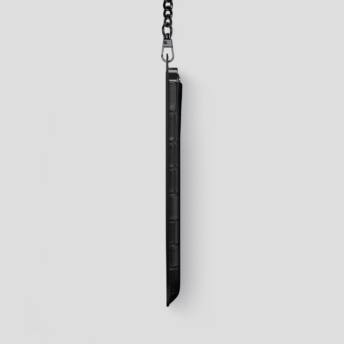 Black iPhone 14 Pro Max Crossbody Bag Alligator with Black Metal -4 | Black-Black