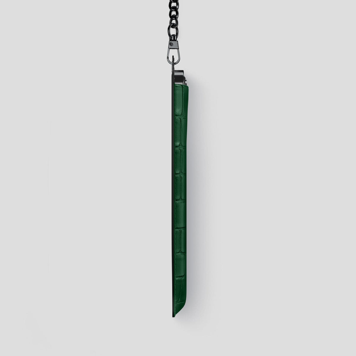 Forest-Green iPhone 14 Pro Max Crossbody Bag Alligator with Black Metal -4 | Forest-Green-Black