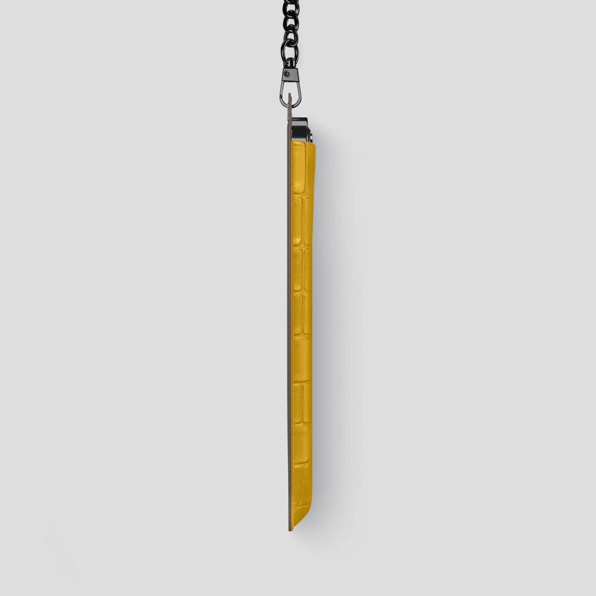 Yellow iPhone 14 Pro Max Crossbody Bag Alligator with Black Metal -4 | Yellow-Black