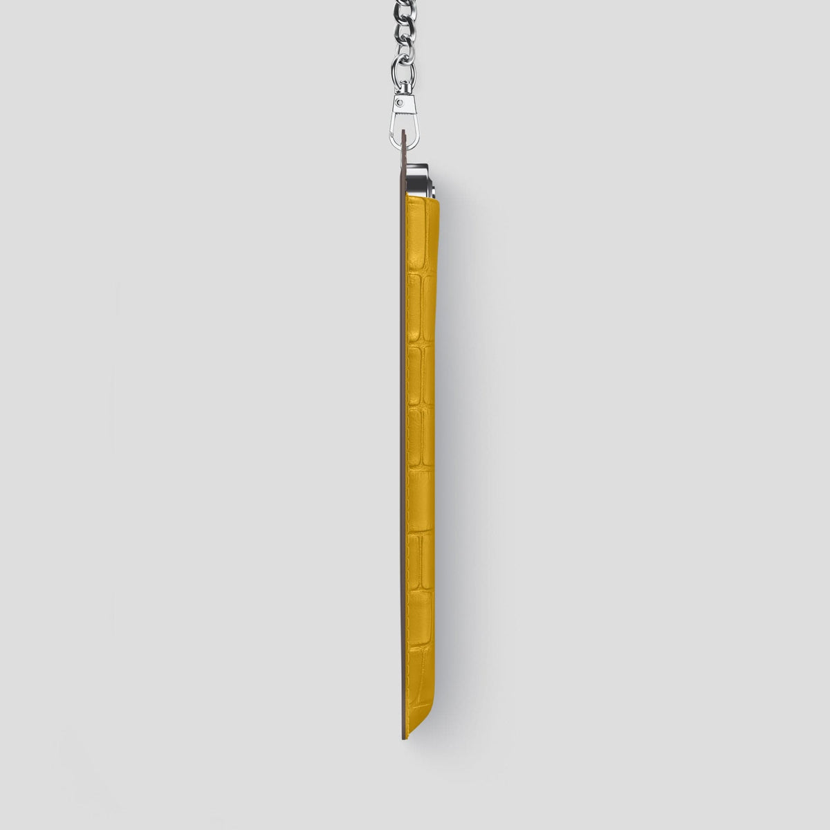 Yellow iPhone 14 Pro Max Crossbody Bag Alligator with Steel Metal -4 | Yellow-Steel