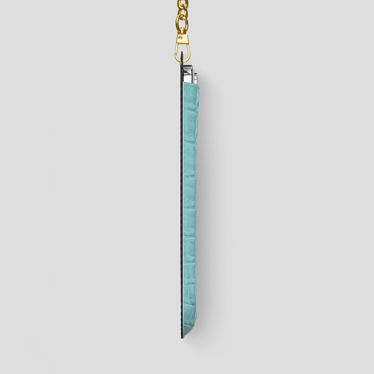 Light-Mint iPhone 14 Pro Max Himalaya Crossbody Bag Himalayan Crocodile with Gold Metal -4 | Light-Mint-Gold