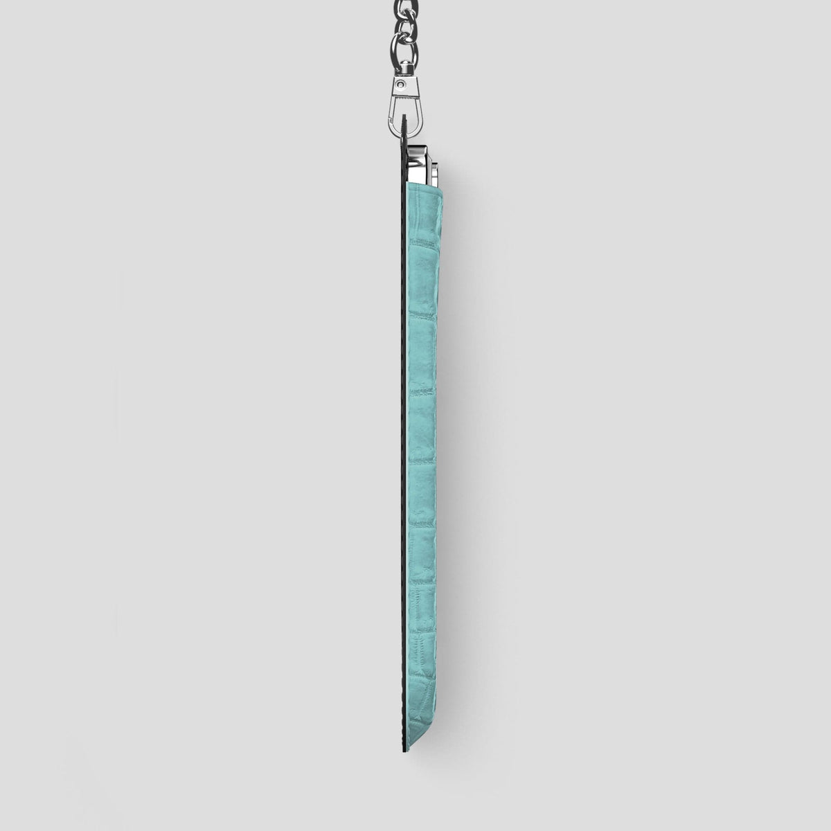 Light-Mint iPhone 14 Pro Max Himalaya Crossbody Bag Himalayan Crocodile with Steel Metal -4 | Light-Mint-Steel