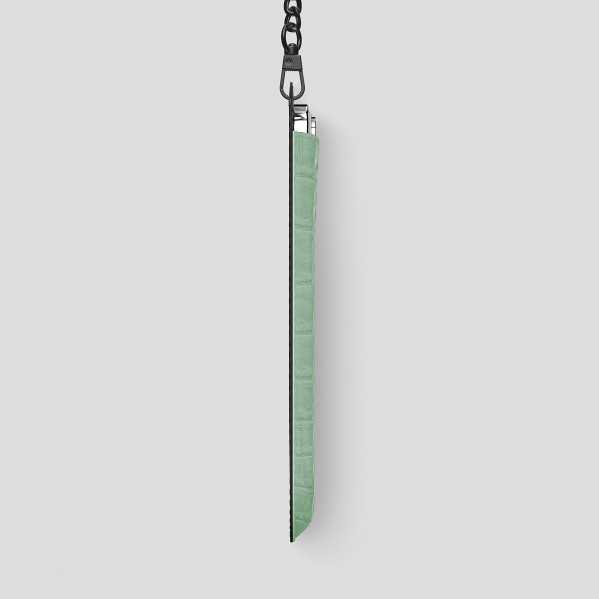 Pistachio iPhone 14 Pro Max Himalaya Crossbody Bag Himalayan Crocodile with Black Metal -4 | Pistachio-Black