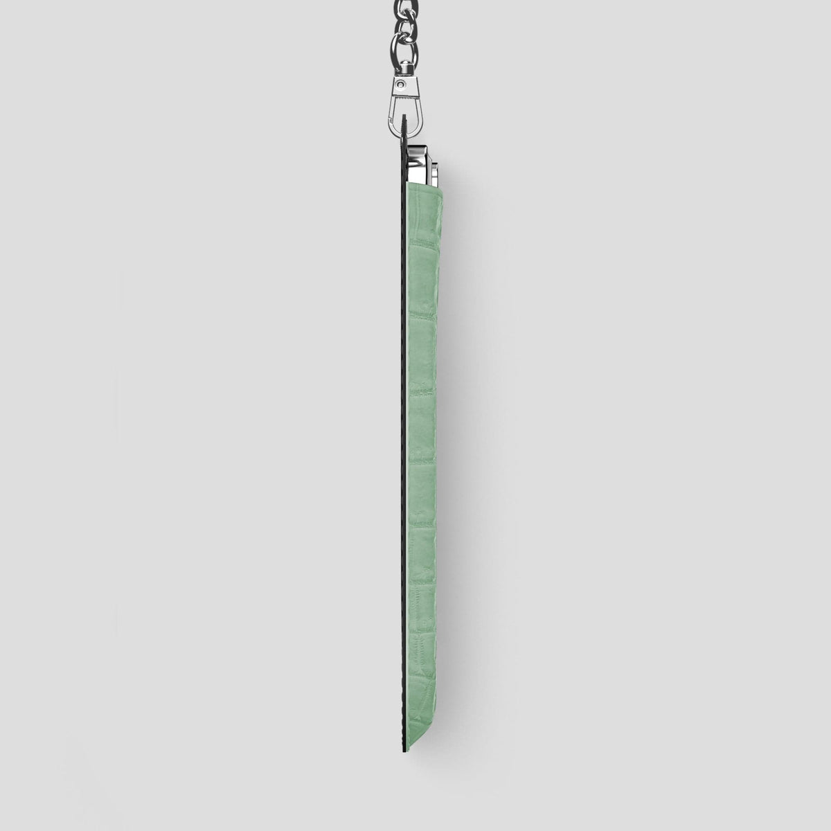 Pistachio iPhone 14 Pro Max Himalaya Crossbody Bag Himalayan Crocodile with Steel Metal -4 | Pistachio-Steel