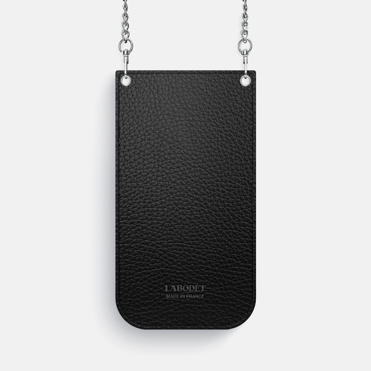 Black iPhone 16 Pro Crossbody Bag Alligator with Steel Metal -3 | Black-Steel