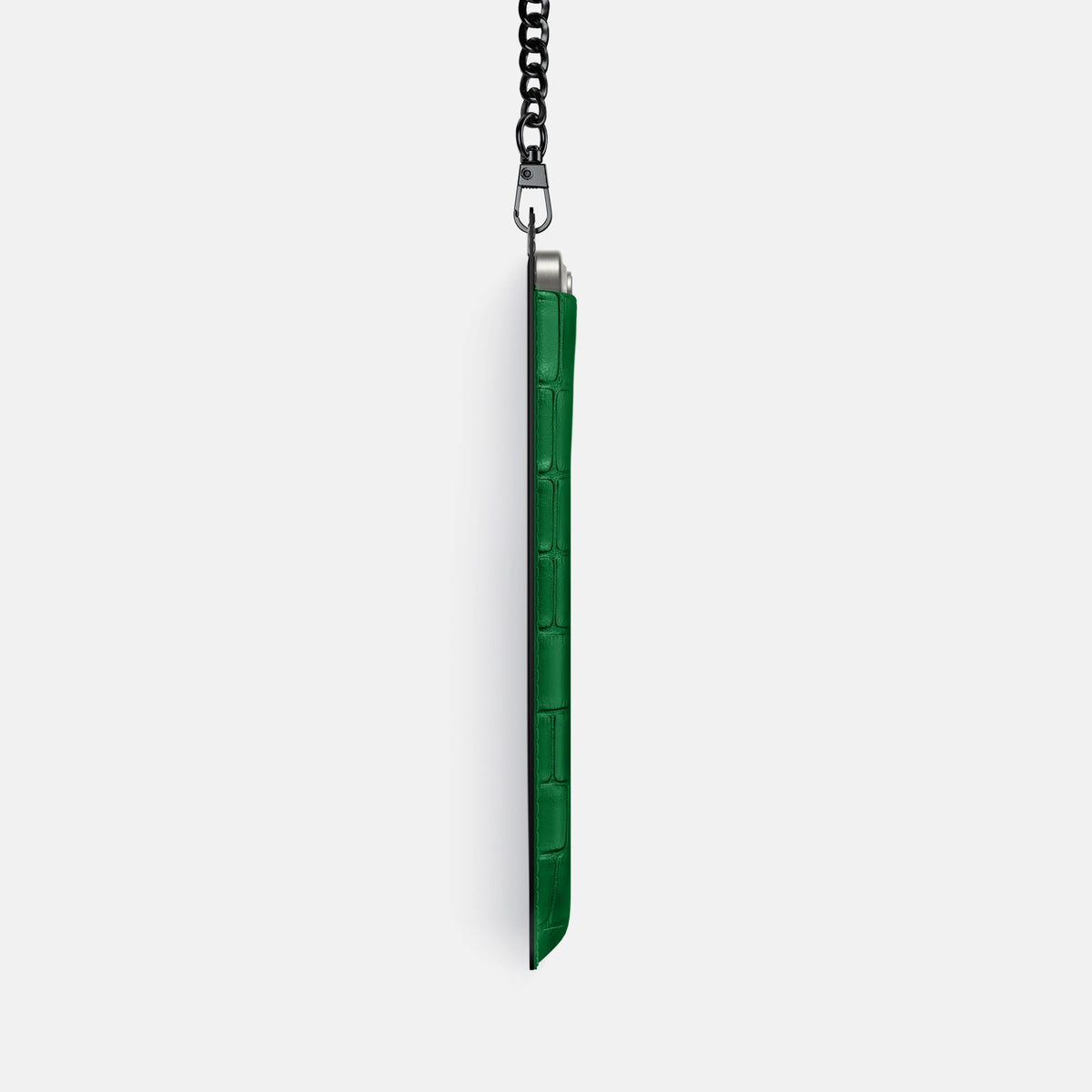 Forest-Green iPhone 16 Pro Crossbody Bag In Alligator with Black Metal -4 | Forest-Green-Black