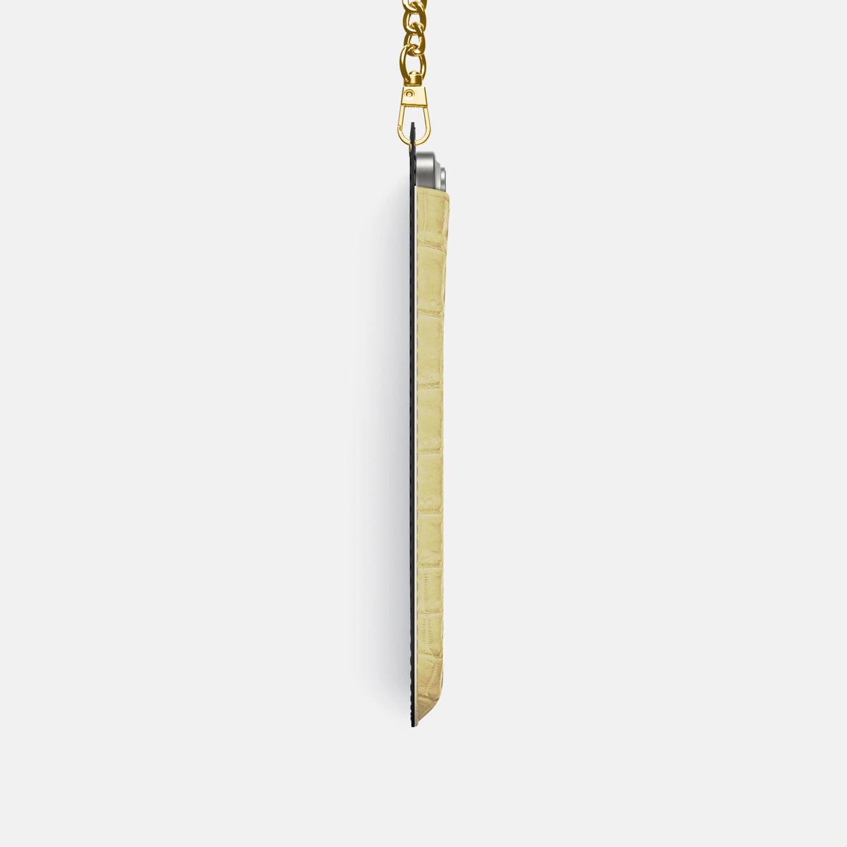 Natural iPhone 16 Pro Crossbody Bag Himalayan Crocodile with Gold Metal -4 | Natural-Gold