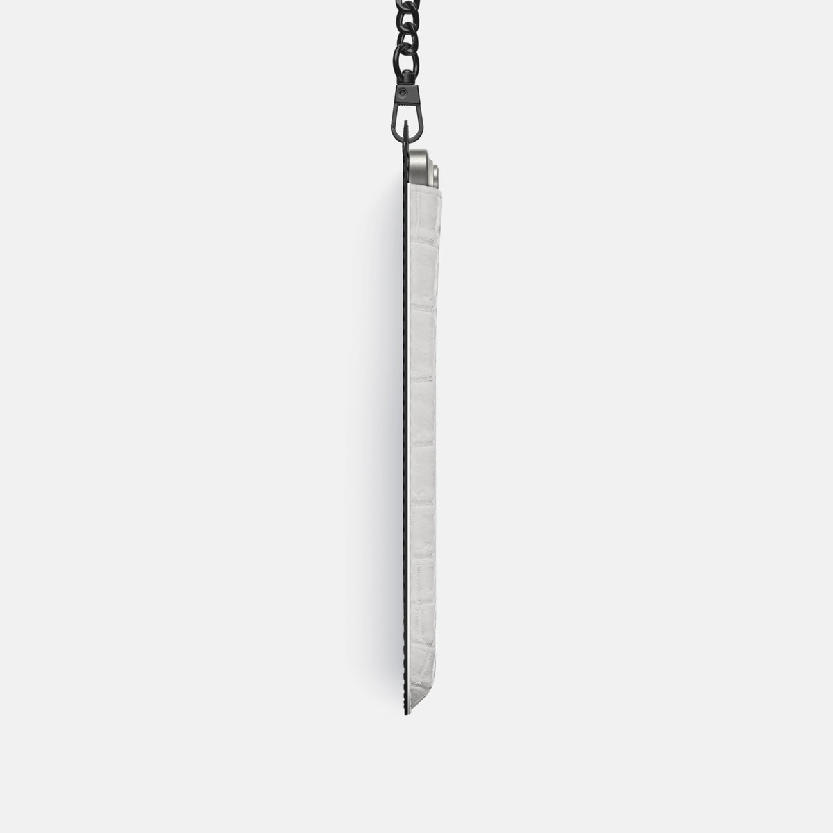 Orange iPhone 16 Pro Crossbody Bag Himalayan Crocodile with Black Metal -4 | Orange-Black