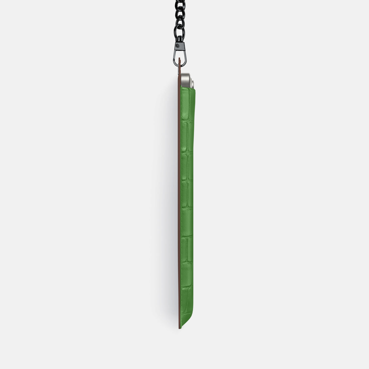Apple-Green iPhone 16 Pro Max Crossbody Bag Alligator with Black Metal -4 | Apple-Green-Black