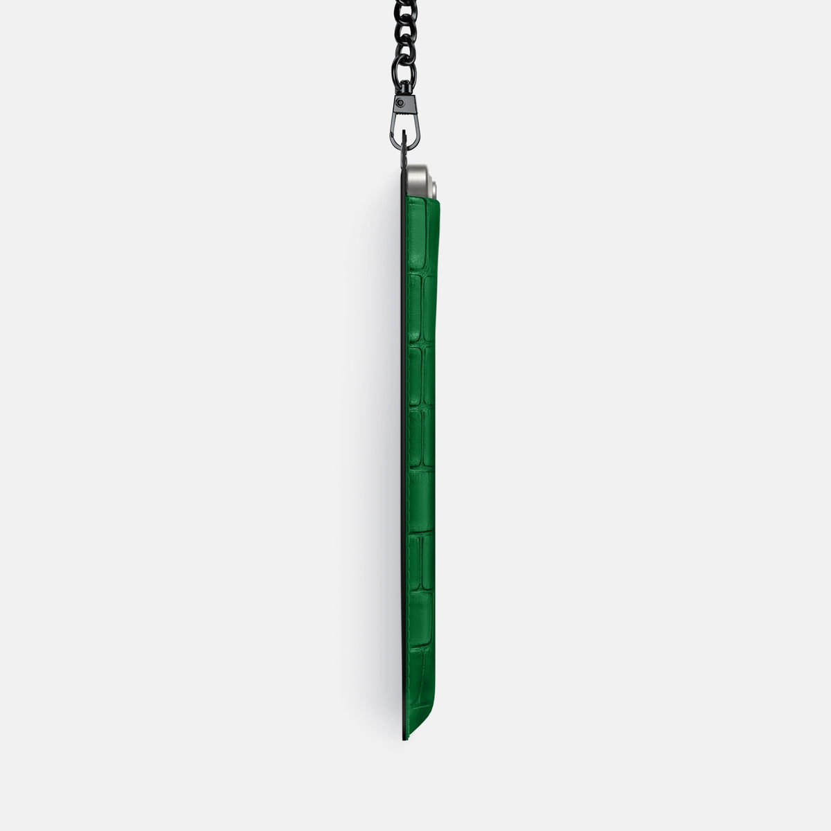 Forest-Green iPhone 16 Pro Max Crossbody Bag In Alligator with Black Metal -4 | Forest-Green-Black