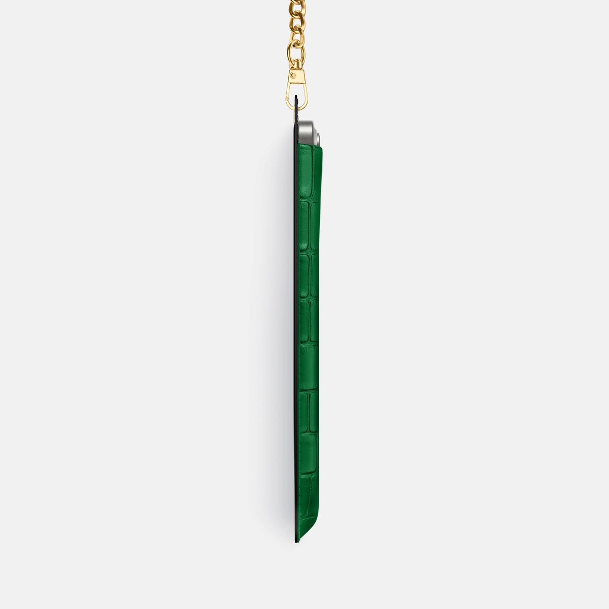 Forest-Green iPhone 16 Pro Max Crossbody Bag In Alligator with Gold Metal -4 | Forest-Green-Gold