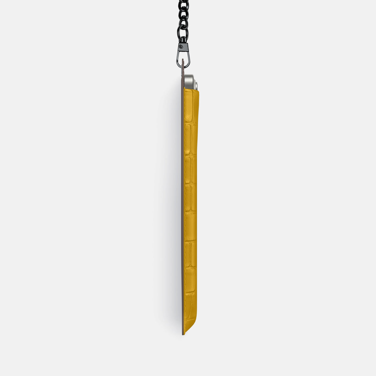 Yellow iPhone 16 Pro Max Crossbody Bag Alligator with Black Metal -4 | Yellow-Black