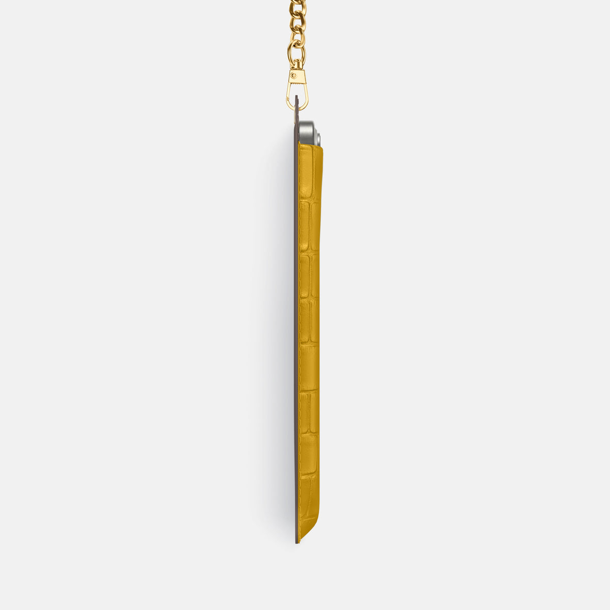 Yellow iPhone 16 Pro Max Crossbody Bag Alligator with Gold Metal -4 | Yellow-Gold