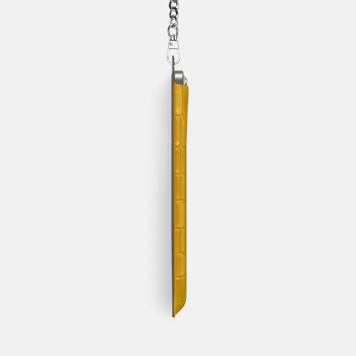 Yellow iPhone 16 Pro Max Crossbody Bag Alligator with Steel Metal -4 | Yellow-Steel