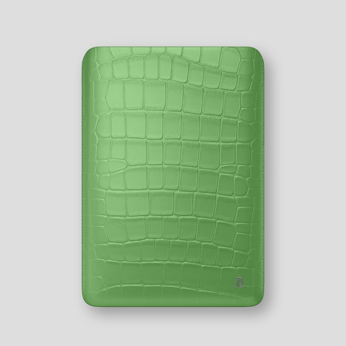 Apple-Green Sleeve For MacBook Air 13-inch (2022 / 2024) Alligator with Steel Metal -1 | Apple-Green-Steel